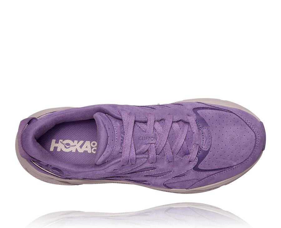 Hoka One One Bezecke Topanky Damske Nachový - Clifton L Suede - 63198-FCWM